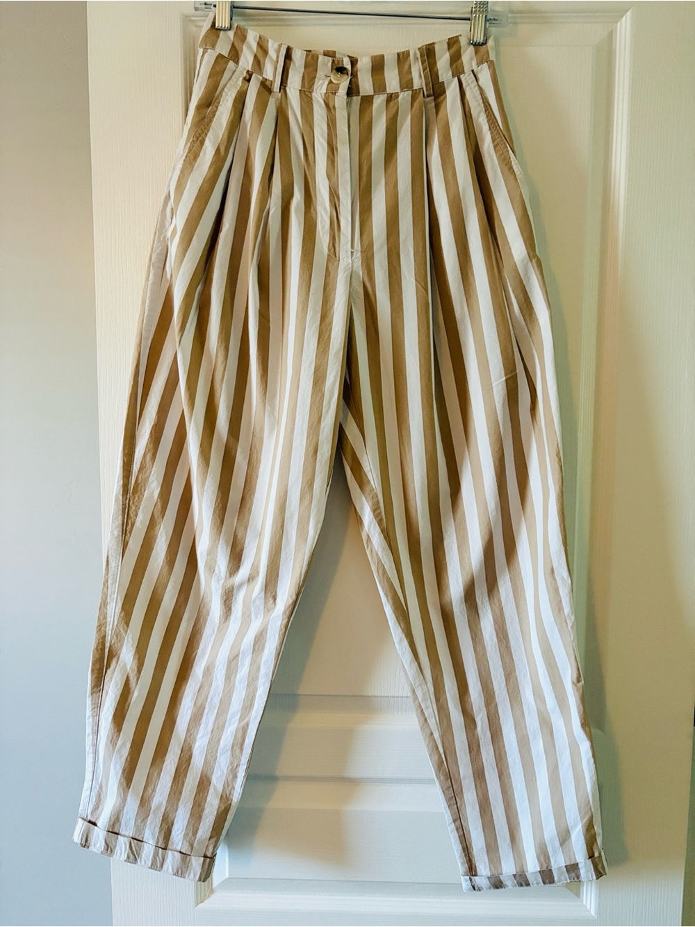 Urban Outfitters Vertical Stripe Chinos in Beige and White